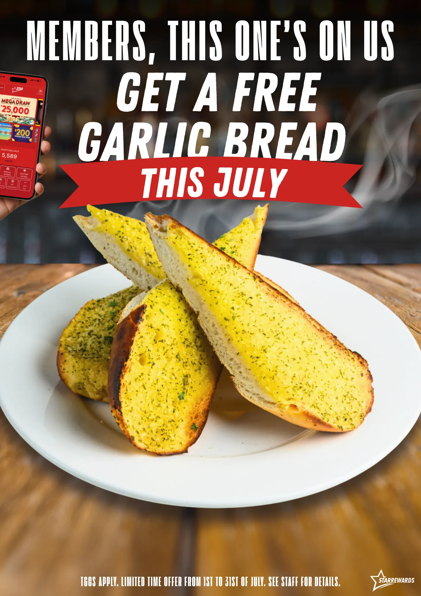 Free Garlic Bread This July!